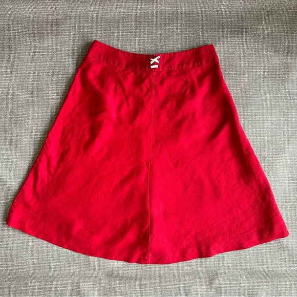 J Crew Red Linen A Line Sailor Skirt size 6 - Picture 5 of 10